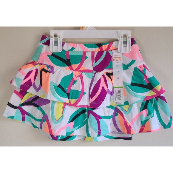Jumping Beans Girls Cartwheel Scooter Skirt 2T Multicolor Ruffled Spring/Summer - Picture 1 of 6